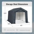 thumbnail image 4 of Alpha Joy 8 x 12 x 7.3ft Outdoor Storage Shed Heavy Duty Portable Carport Canopy Shelter, for Bike, Motorcycle, Garden Storage, 4 of 8