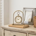 thumbnail image 5 of MODE HOME Vintage Small Gold Table Clock, Silent Non-Ticking Retro Desk Clock, Battery Operated Decorative Shelf Clock for Living Room, Bedroom & Kitchen Decor, 5 of 8