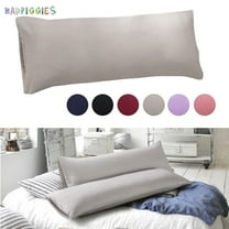 BadPiggies Ultra Soft Microfiber Long Bolster Body Pillow Cover Pillowcase Non-Zipper Enclosure 20" x 55" (Gray)