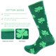 thumbnail image 2 of GOOHOCHY 2 pares de calcetines de algodón de tubo medio con patrón de trébol, calcetines deportivos transpirables para adultos, 2 of 7