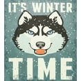 thumbnail image 3 of Alaskan Malamute Duvet Cover Set, It's Winter Time Retro Poster Dog Face Falling Snowflakes, Decorative 3 Piece Bedding Set with 2 Pillow Shams, King Size, Slate Blue Black White, by Ambesonne, 3 of 3