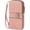 Pink, variant on Wallet for Women Leather Double Zipper RFID Blocking Card Holder, Large Capacity Clutch Wallet with Wristlet