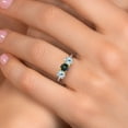 thumbnail image 4 of Gem Stone King 10K Two Tone Gold Green Mystic Topaz and Sky Blue Topaz Engagement Ring for Women | 1.95 Cttw | Round 5MM | Gemstone November Birthstone | Size 7, 4 of 6
