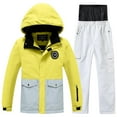 thumbnail image 2 of Kctiaxy Yellow Girls Snow Suits Hooded Long Sleeved Snowsuits for Toddler Boys Outdoor Winter Warm Windproof Ski Suits 9-10 Year, 2 of 7