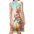 thumbnail image 2 of Cute Easter bunny Butterfly Spring Summer Dresses for Women Fashion T-shirt Dress Casual Sleeveless Loose Sundress with Pockets, 2 of 5