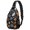 Halloween Blue Pumpkin Bat Pattern, variant on Halloween Ghost Coffin Pink Pattern Sling Backpack, Unisex Cycling Crossbody Bag with Side Mesh Pockets, Earphone Hole Port Gift Ideas for Hiking Cycling Walking