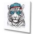 thumbnail image 2 of Designart "Blue Grey Tiger With Sunglasses" Animals Tiger Fashion Wall Art Living Room, 2 of 5