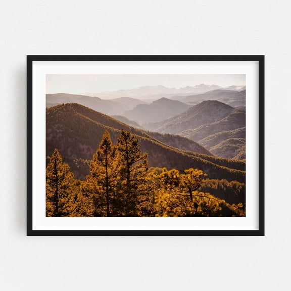 Lost Gulch Overlook - Boulder Colorado Photography Mountain Landscape Nature Forest Autumn Scenic Wilderness Black Framed Wall Art Print 5 x 7 inches