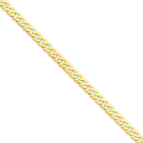 14k Yellow Gold 8in 6.1mm Flat Beveled Curb Chain Bracelet by Jewelrypot