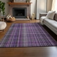 thumbnail image 6 of Addison Rugs Mayfield Washable Transitional Plaid Purple Rectangle Rug, 2'6" x 3'10", 6 of 6