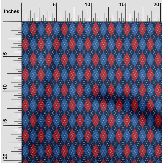 oneOone Cotton Poplin Navy Blue Fabric Argyle Check Fabric For Sewing Printed Craft Fabric By The Yard 56 Inches Wide