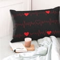 thumbnail image 4 of Balery Cardiogram and Heart Funda de Cojín Estampada, Regalos para Mujeres, Regalos de Amor para Ella, Regalos para Novia o Esposa, Funda de Almohada-20"x30", 4 of 6