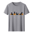 thumbnail image 2 of Gamivast Men's Cute Spooky Cat Pumpkin T-Shirt Halloween Graphic Print Short Sleeve Crewneck Tee Casual Fall Festival Top Novelty Holiday Shirt Flattering Fit Wear Gray XXXL, 2 of 5