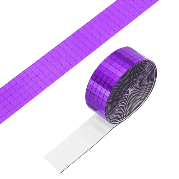 Uxcell 5x5mm Self Adhesive Mirrors Mosaic Tiles, 2500 Pcs Square Mini Glass Mosaic Disco Tile Sticker for DIY Craft Disco Ball Party Decoration, Purple
