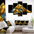 thumbnail image 1 of Structure Fractale Bleu Doré - Impression sur Toile Contemporaine, 1 of 3