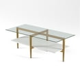 thumbnail image 5 of Evelyn&Zoe Otto 47" Wide Rectangular Coffee Table with MDF Shelf, Brass and White Lacquer, 5 of 10