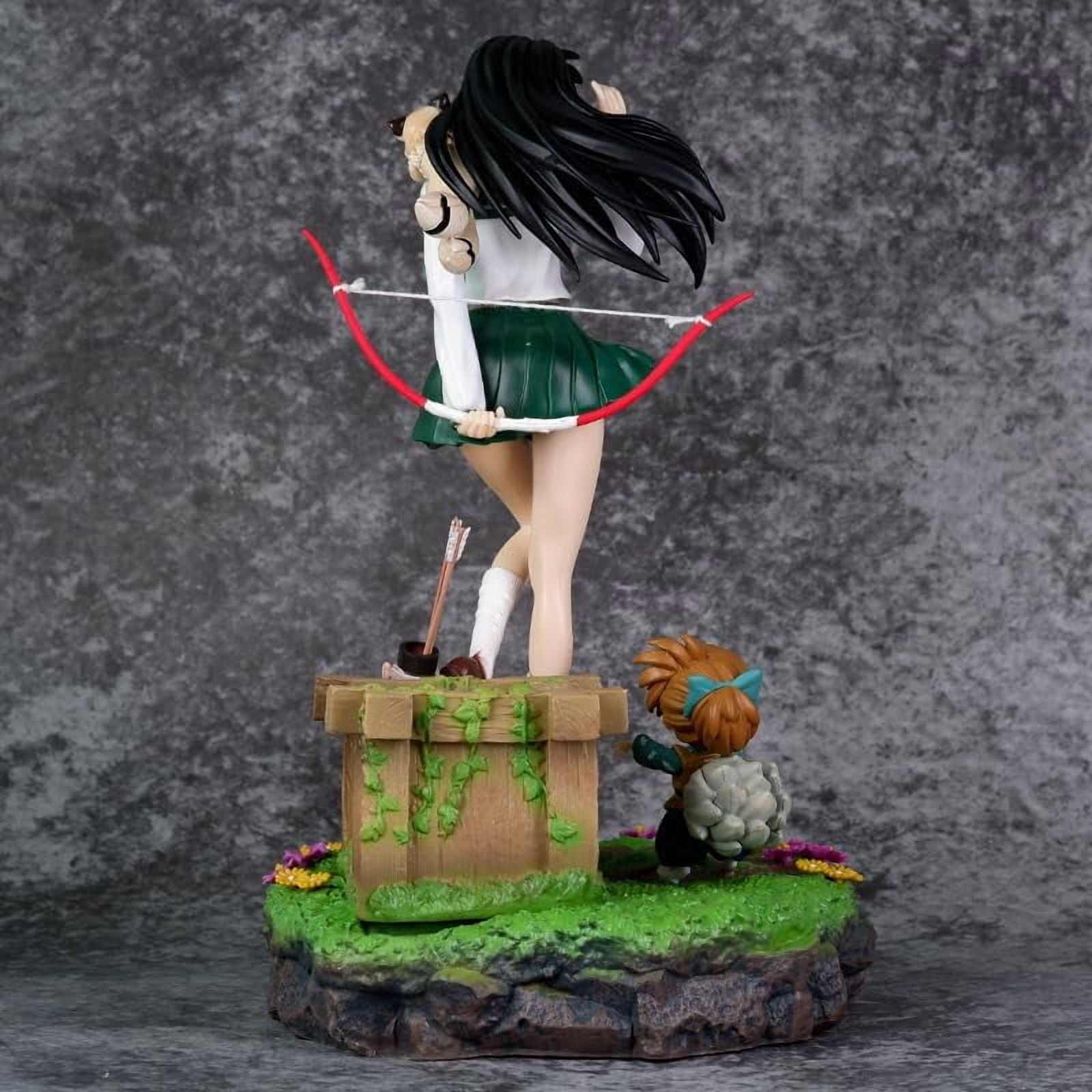 Kagome Figure Standing Higurashi Kagome Shippou Action Figures 27cm/10.6inchHandmade PVC Statues Collectible Souvenirs for Anime Fans Gifts