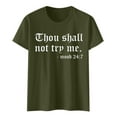 thumbnail image 4 of B91xZ Tunique Femme Grande Taille Basique Col Rond Manches Courtes, Vert Armée G, 4 of 4