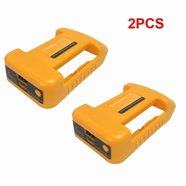 2 Pzas Adaptador USB Charger para Dewalt 18V 20V Batería de Litio Portátil Puerto Type-C Carga Rápida Estante de Almacenamiento de Batería Soporte Estuche