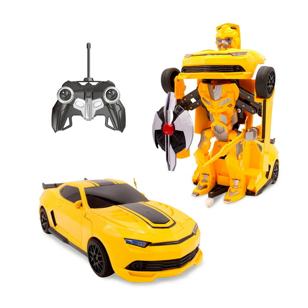 Family Smiles Kids RC Toy Car Transforming Robot Remote Control Vehicle  Toys for Boys 8 - 12 Yellow