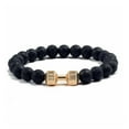 thumbnail image 5 of Carroterr Natural Black Volcanic Lava Stone Dumbbell Bracelets Fitness Barbell Jewelry D1Q5, 5 of 10