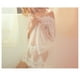 thumbnail image 3 of Pijama sexy con encaje y pestañas blancas, ropa interior con costuras, perspectiva, hombros descubiertos, camisón sexy con tirantes, blusa de malla, 3 of 4