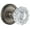 Antique Pewter, variant on Grandeur 822723 Georgetown Solid Brass Rose Passage Knob Set - Grey
