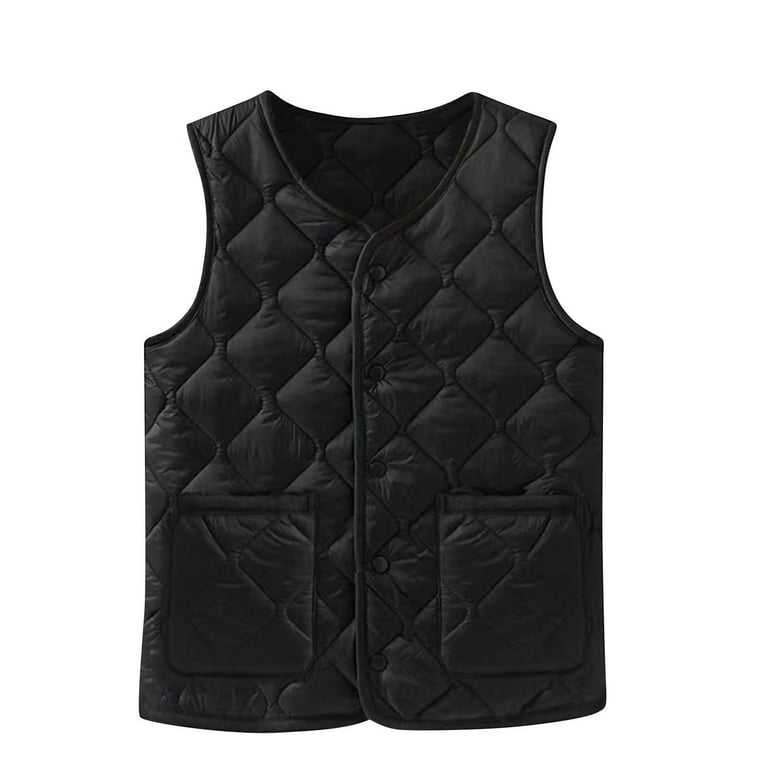 Weiqiqre Women's Vest V-Neck Plush Thick Warm Down Vest