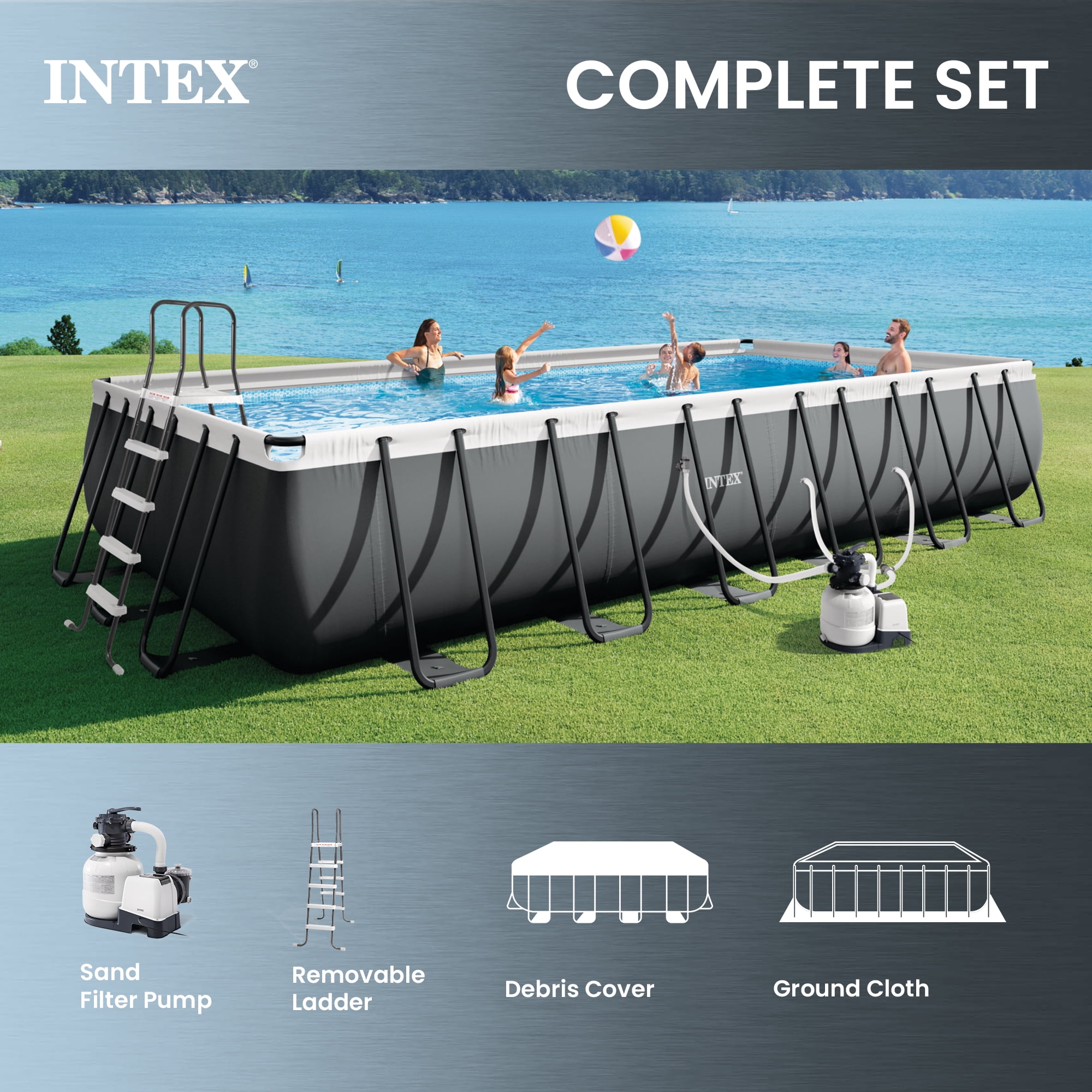INTEX 24ft x 12ft x 52in Ultra XTR Above Ground Pool & Automatic Vacuum Cleaner