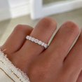 thumbnail image 3 of vylahjewellery Women's Vermeil Rose Gold Round Cut 7-Stone Moissanite Wedding Band Stackable Engagement Ring Half Eternity Diamond Promise Ring, 3 of 7