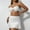 White, variant on UTSJKR Women's 3 Piece Set Knitted Underwire Spaghetti Strap Ruched Push Up Bikini Swimsuit with Cover Up Skirt Black L