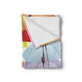 thumbnail image 2 of Colorful Soft Flannel Fleece Throw Blanket, Close up Happy Photo Hanged High Vivid Umbreallas Rainy Autumn Day Themed, Cozy Plush for Indoor and Outdoor Use, 60" x 80", Multicolor, by Ambesonne, 2 of 5