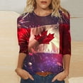 thumbnail image 1 of Fiudx Ofertas Flash Del Día Solo En Línea Moda Mujer Impresión Cuello Redondo Manga 3/4 Camiseta Pulóver Blusa Superior, 1 of 5