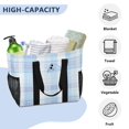 thumbnail image 5 of Large Hand-Held Storage Bag Kitchen Reusable Grocery Bags， Travel Tote Bags， Waterproof Tote，Laundry Bag，Beach Bag， Pool Bag Blue Stripe, 5 of 8