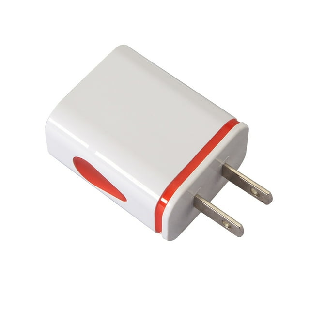 Plastic 2-Port USB Wall Charger - Water Drop LED, American Plug, 1.2A, Compact, For Phones/Tablets