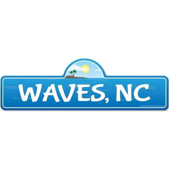 SignMission P-618 Waves Nc Waves, NC North Carolina Beach Street Sign