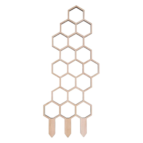 Wooden Plant Trellis Geometric Shape Climbing Support Decorative Plant Stakes Garden Trellis for Pothos Monstera & Small Climbing Plants Potted Vines Indoor Outdoor(C)
