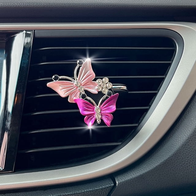 Clip decorativo para perfume de coche, accesorios para coche, clip decorativo para perfume de coche, clip decorativo de mariposa de color para salida de aire acondicionado