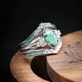 thumbnail image 1 of Anillo creativo de turquesa y diamantes para mujer, talla 8, 1 of 5