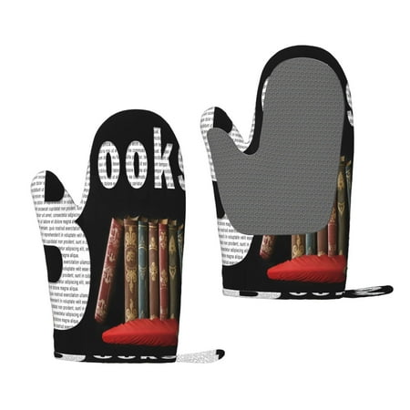 

Junzan Books1 for Oven Mitts 2 Piece Set BBQ Gloves Grilling Gloves Heat Resistant Oven Gloves Kitchen Silicone Oven Mitts for Barbecue/Cooking/Baking