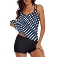thumbnail image 3 of Flowy Tankini Bathing Suits For Women Tummy Control Swimsuits Two Piece Swimwear Tank Top With Boyshorts, 3 of 6