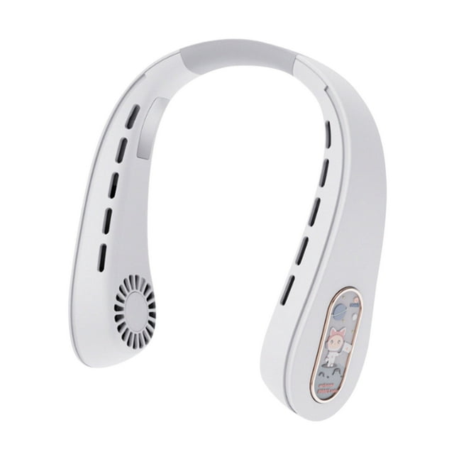 Fiudx Artículos en oferta con ofertas flash Ventilador colgante sin hojas, refrigeración para exteriores, carga USB, portátil, perezoso, para colgar en el cuello, pequeño ventilador de turbina
