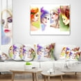 thumbnail image 4 of Designart Colorful Women Face Collage - Abstract Portrait Throw Pillow - 12x20, 4 of 5
