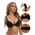 thumbnail image 3 of Unique Bargains Women's Push Up Underwire Seamless Soft Bras Black 38 C, 3 of 6