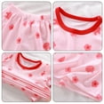 thumbnail image 4 of CPNG Girls Home Clothes Outfits Summer Thin Pajamas Cute Print Short Sleeve T-Shirt and Shorts Set Kids 2Pcs Set(Red,5-6 Years), 4 of 8