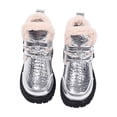thumbnail image 5 of BRGZLK Toddler Kids Girls Boots Winter Casual Comfy Warm Fleece Lined Snow Boots Trendy Solid Color Waterproof Non Slip Ankle Booties with Buckle Detail Silver 3.5-4 Years, 5 of 6