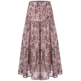 thumbnail image 5 of UVN Skirts for Women Summer Chiffon Pleated A-Line Long Skirt Elastic High Waist Swing Tiered Boho Beach Floral Print Maxi Skirts, 5 of 9