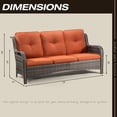 thumbnail image 2 of MeetLeisure 3 Pieces Outdoor Furniture Patio Furniture Set with Two Rocking Chairs,One 3-Seat Sofa, Orange, 2 of 11