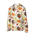 thumbnail image 2 of Pofeuu Thanksgiving Turkey Print Sun Protection Outdoor Lightweight Full Zip UV Cooling Hoodie Long Sleeve Summer Clothing for Outdoor Hiking-Small, 2 of 5