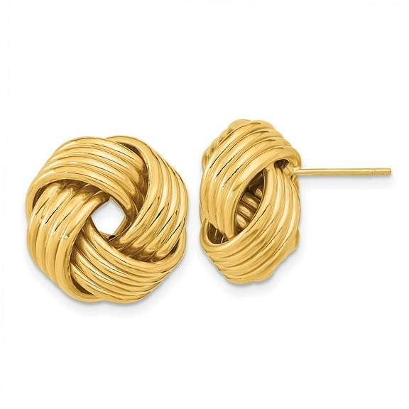 Primal Gold 14 Karat Yellow Gold Love Knot Post Earrings
